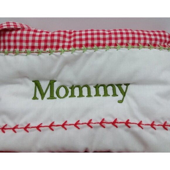 Pottery Barn Kids Christmas Stocking Snowman Mommy Holiday Quilted Red - Picture 3 of 10